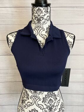 Velocity | NWT Seamless Fairway Polo Crop Tank
